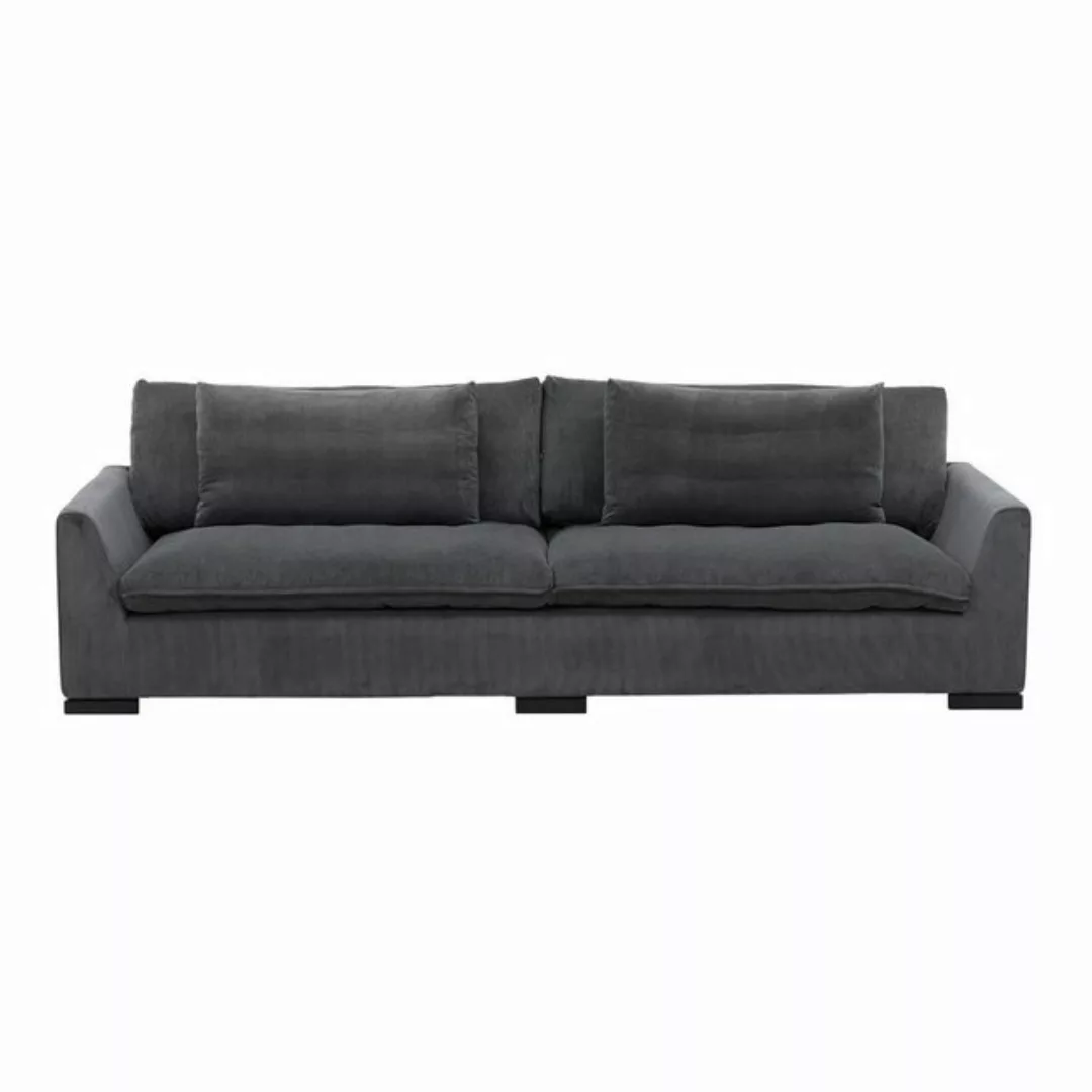 ebuy24 Sofa Durham Sofa 3 Personen Samt dunkel grau. günstig online kaufen