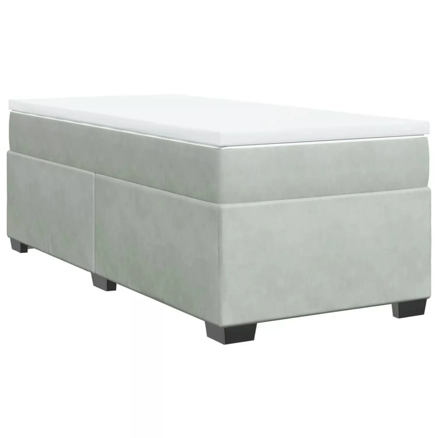 vidaXL Boxspringbett, Boxspringbett mit Matratze Hellgrau 90x190 cm Samt günstig online kaufen