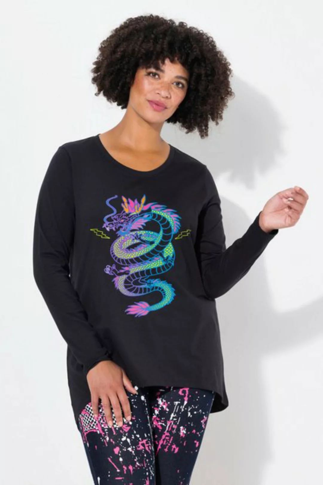 Angel of Style T-Shirt T-Shirt A-Line Drachen-Motiv Langarm günstig online kaufen