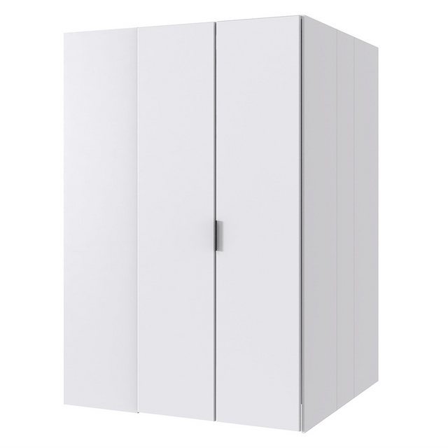 Lomadox Eckschrank NOLI-43 weiß 2-türig begehbar Spiegel 135x197x127 cm günstig online kaufen