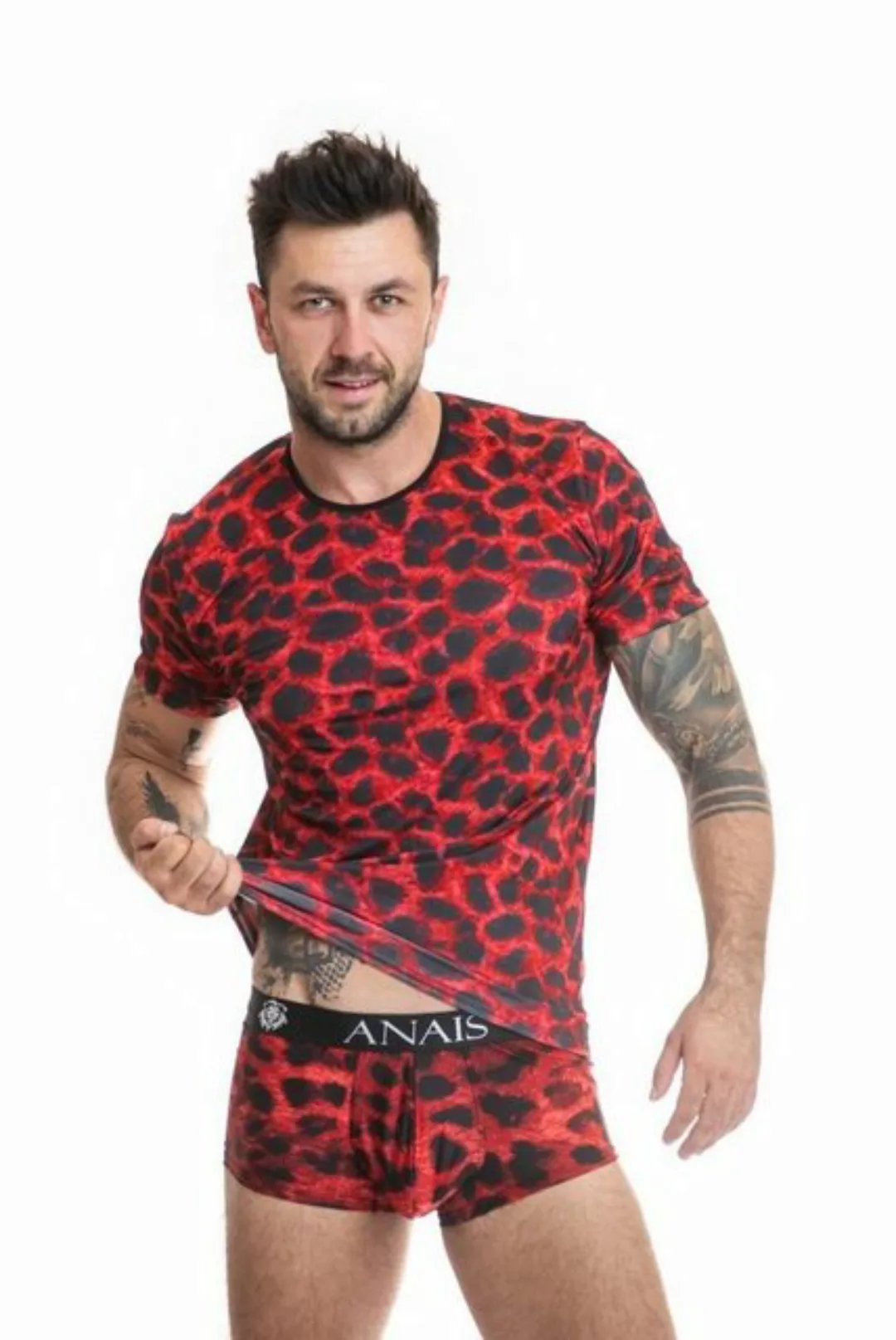 Anais for Men T-Shirt Herren-Shirt in rot/schwarz - S günstig online kaufen