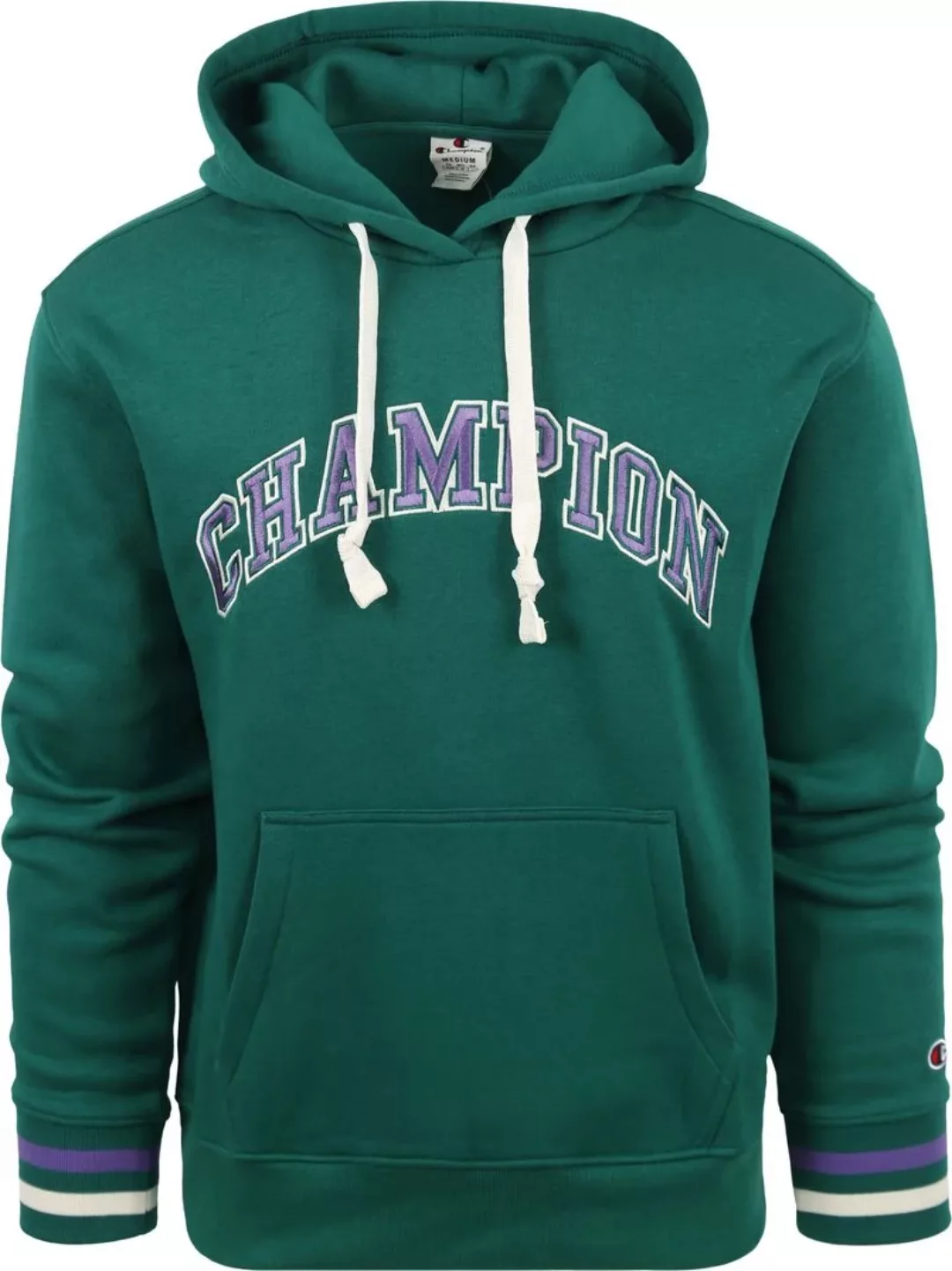 Champion Hoodie mit Logo Dunkelgrün - Größe M günstig online kaufen