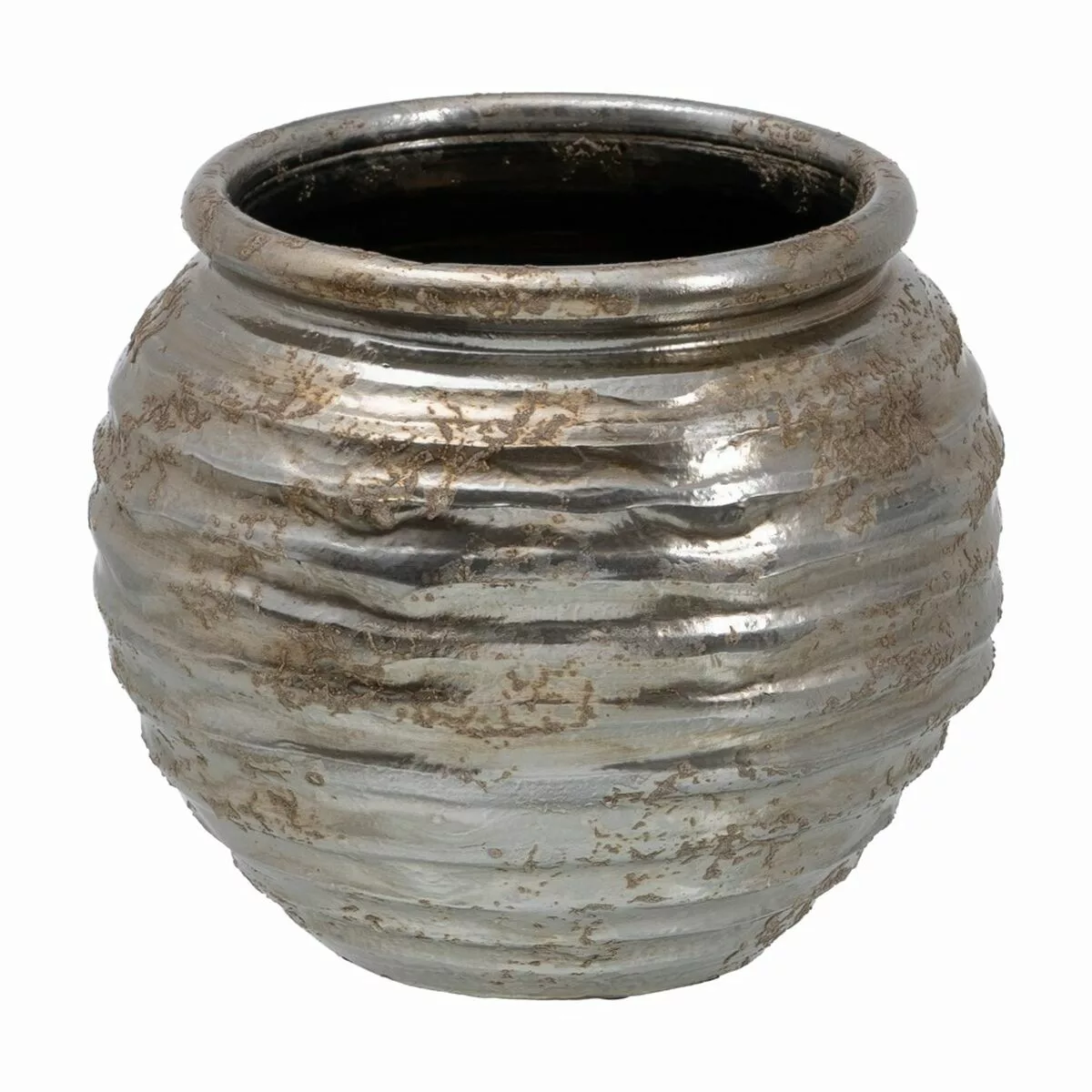 Blumentopf 30 X 30 X 27 Cm Aus Keramik Silber günstig online kaufen