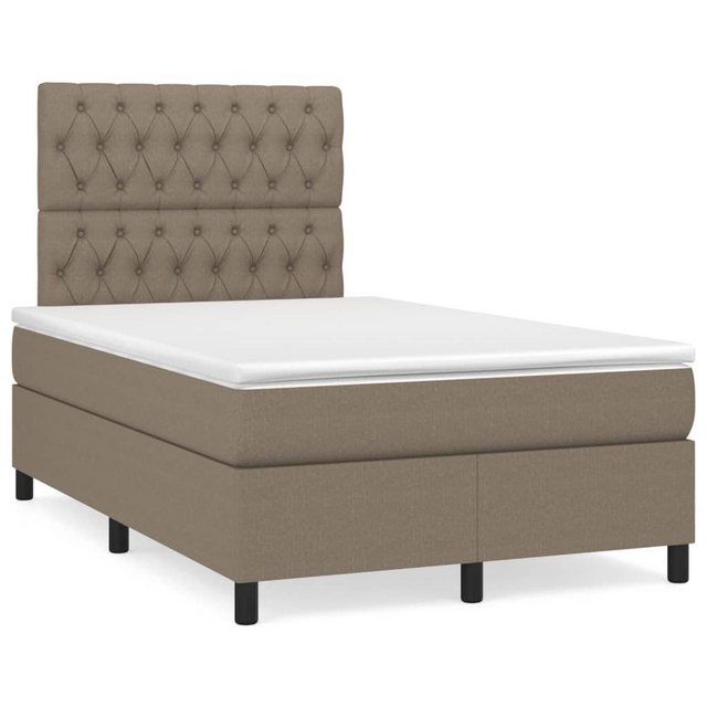 vidaXL Bettgestell Boxspringbett mit Matratze Taupe 120x200 cm Stoff Bett B günstig online kaufen