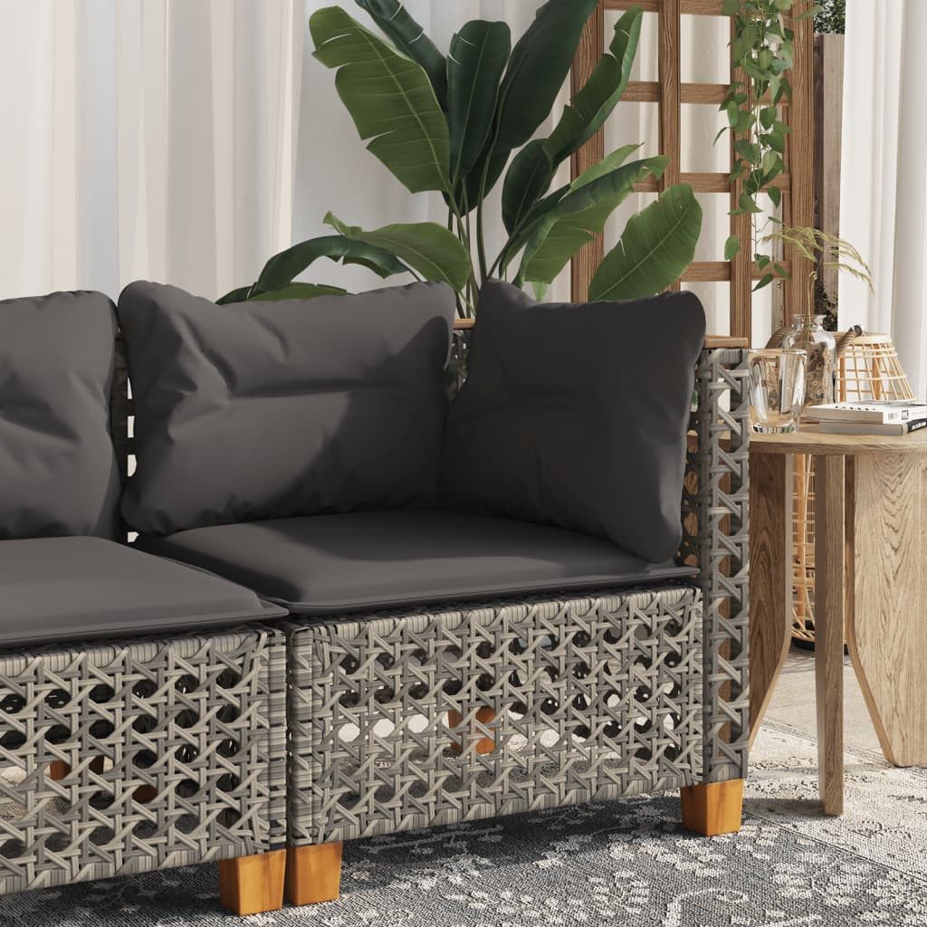 vidaXL Gartenlounge-Set, Garten-Ecksofa mit Kissen Grau günstig online kaufen