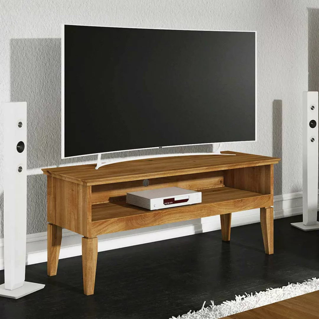 TV Board aus Wildeiche massiv geölt 50 cm hoch günstig online kaufen