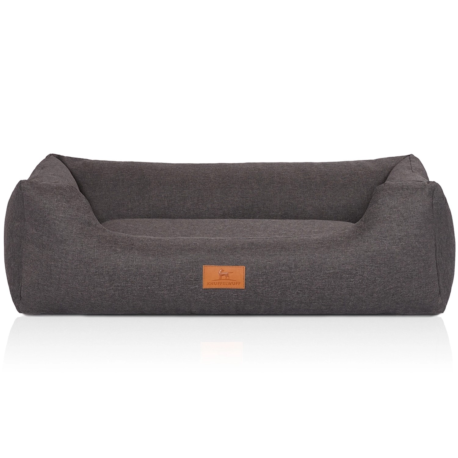 Knuffelwuff Hundebett Lotte Velours M-L 85 x 63cm Grau günstig online kaufen