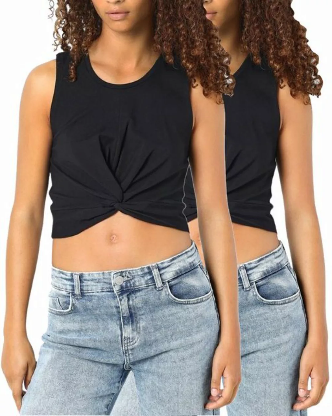 Noisy may Crop-Top (Set) Basic Shirt Unifarben im Doppelpack günstig online kaufen