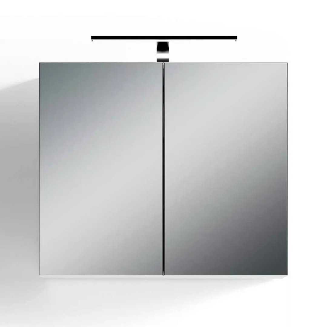 Badspiegelschrank mit Lampe in modernem Design 70 cm breit günstig online kaufen