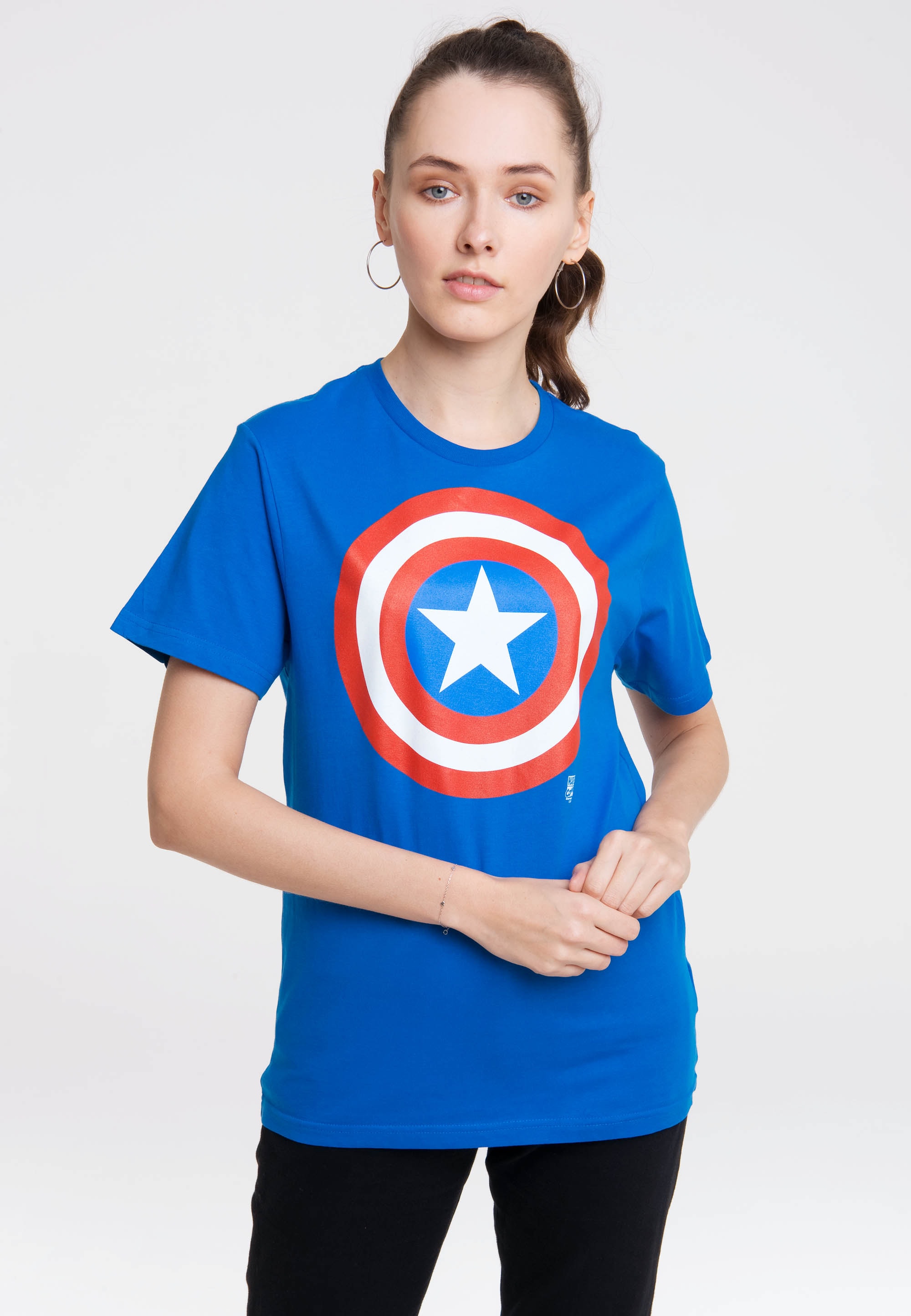 LOGOSHIRT T-Shirt "Marvel Comics", mit Captain America-Logo günstig online kaufen