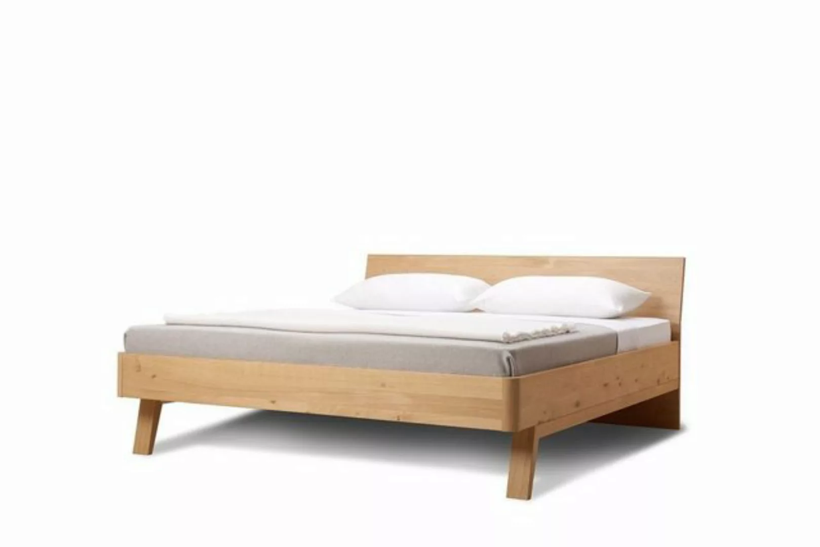 Natur24 Bett Doppelbett Cortina 200x200cm in Buche Natur lackiert mit Kopft günstig online kaufen