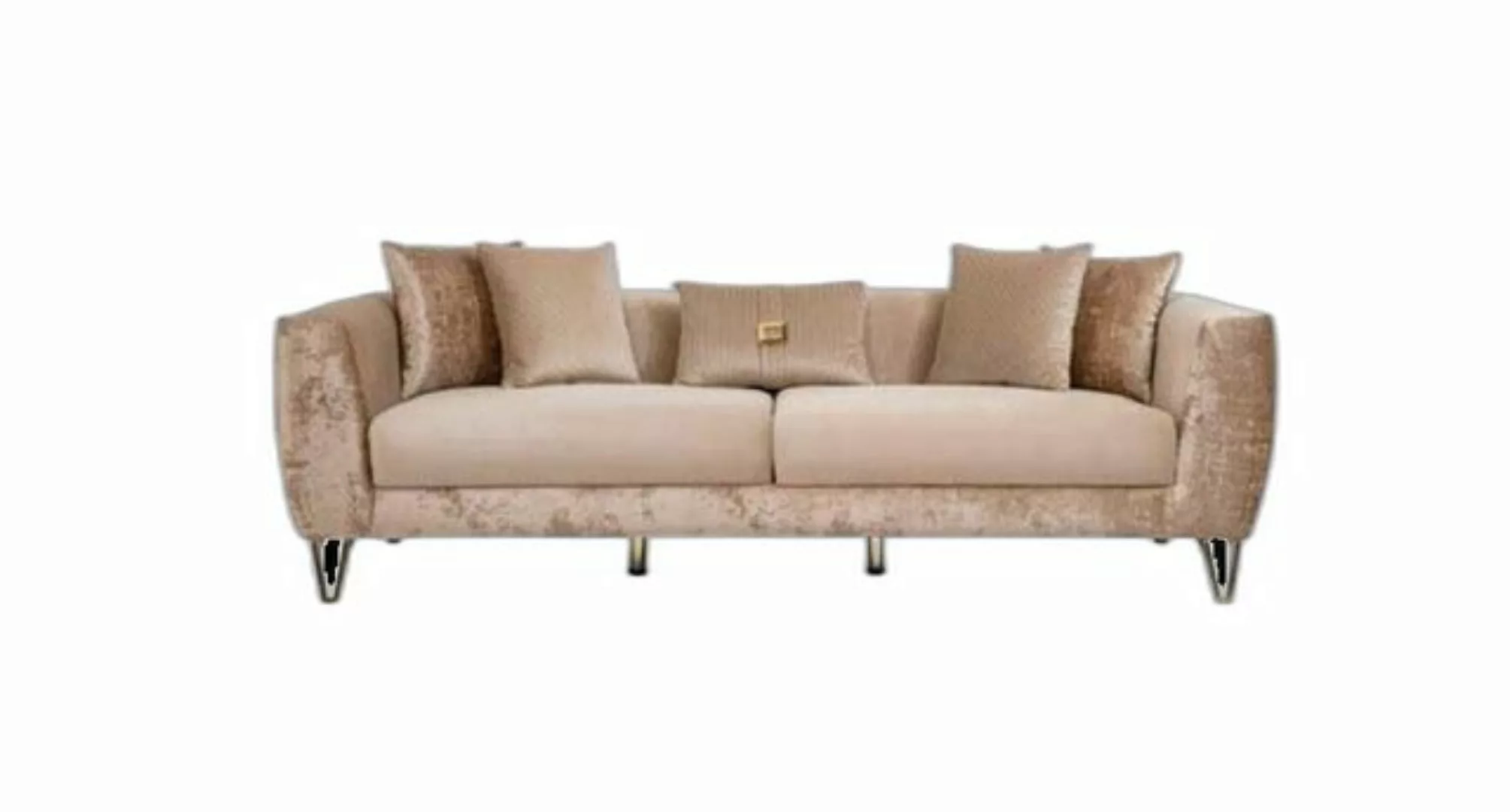 Xlmoebel 3-Sitzer Drei-Sitzer Sofa Polster Beige XXL Couch Möbel, 1 Teile, günstig online kaufen