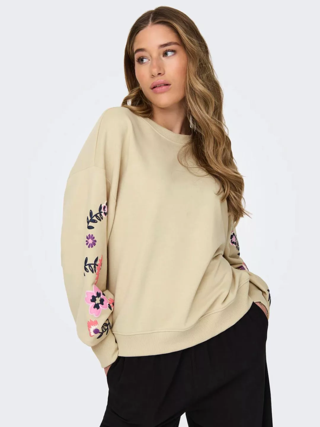 ONLY Sweatshirt ONLBROOKE L/S O-NECK FLOWER SWT günstig online kaufen