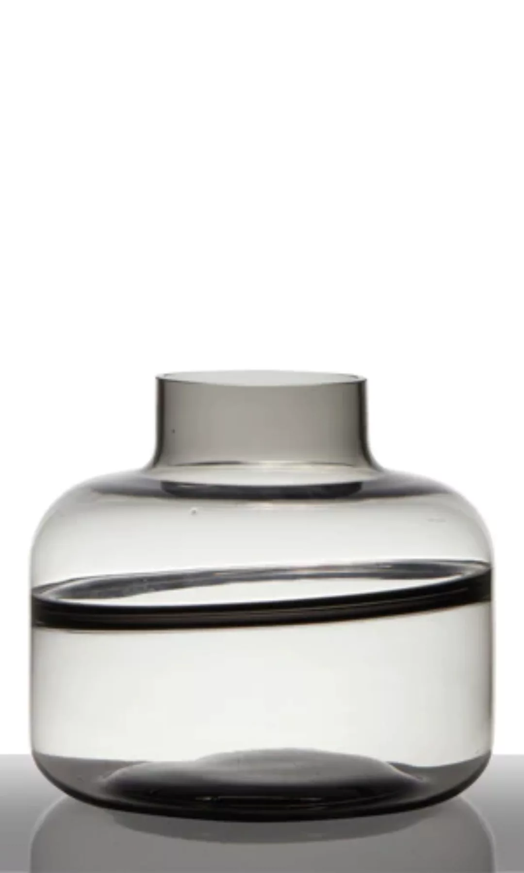 Glasvase Flasche Dekovase Blütenvase Bottle Line Grau 20,5 cm günstig online kaufen