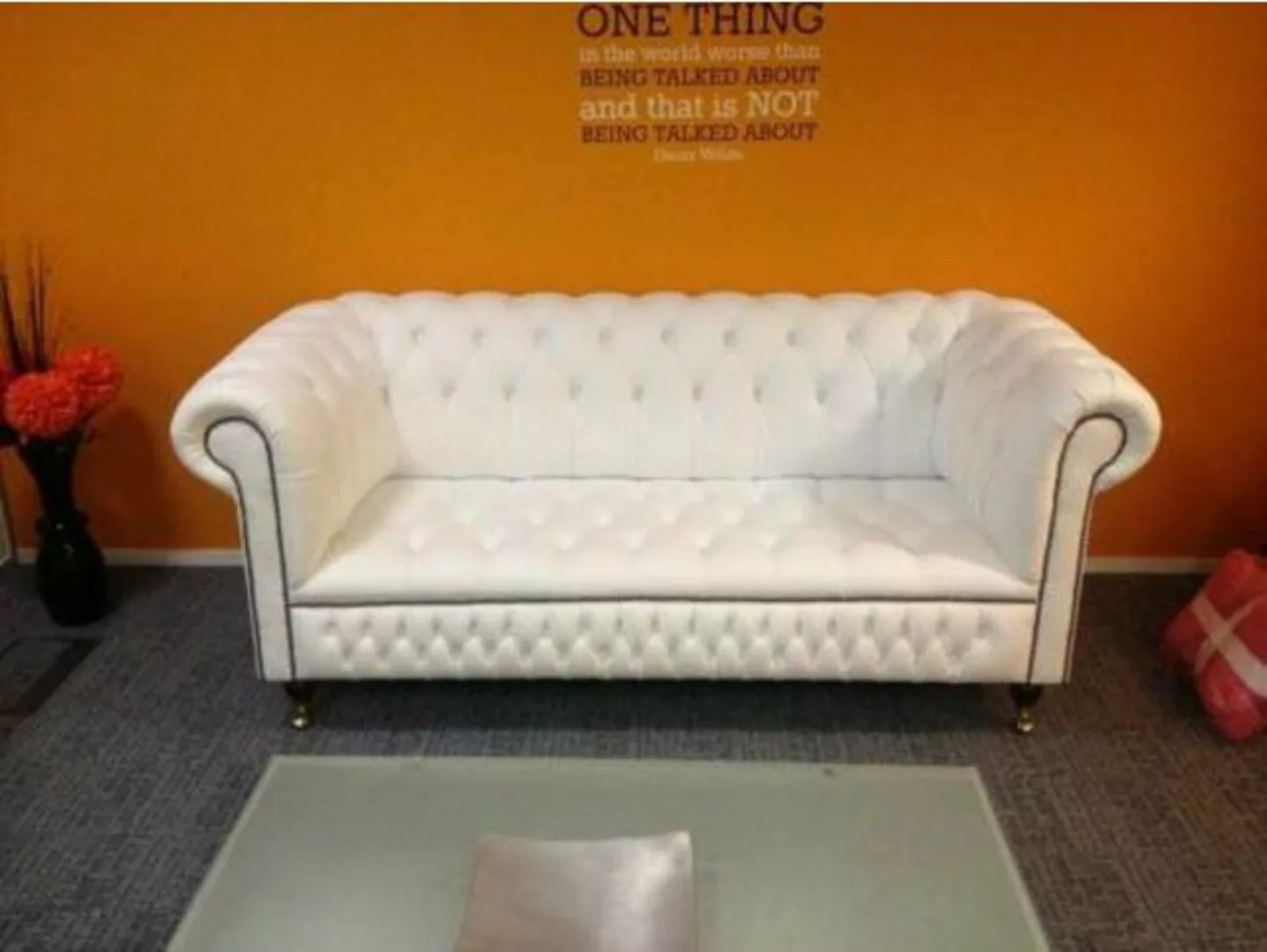 JVmoebel Chesterfield-Sofa, 3 Sitzer Chesterfield Couch Sitz Textil Stoff C günstig online kaufen
