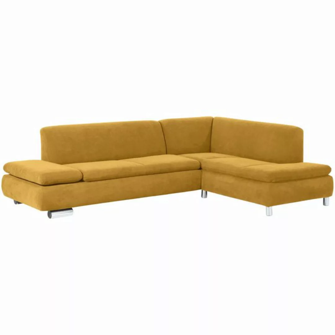 58 aufm Kessel Sofa mit Ottomane rechts Kaye Bezug Veloursstoff Metallfuß v günstig online kaufen