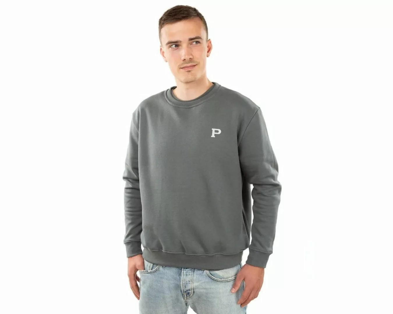 Platzangst Sweater Sweatshirt P-Logo Grau günstig online kaufen