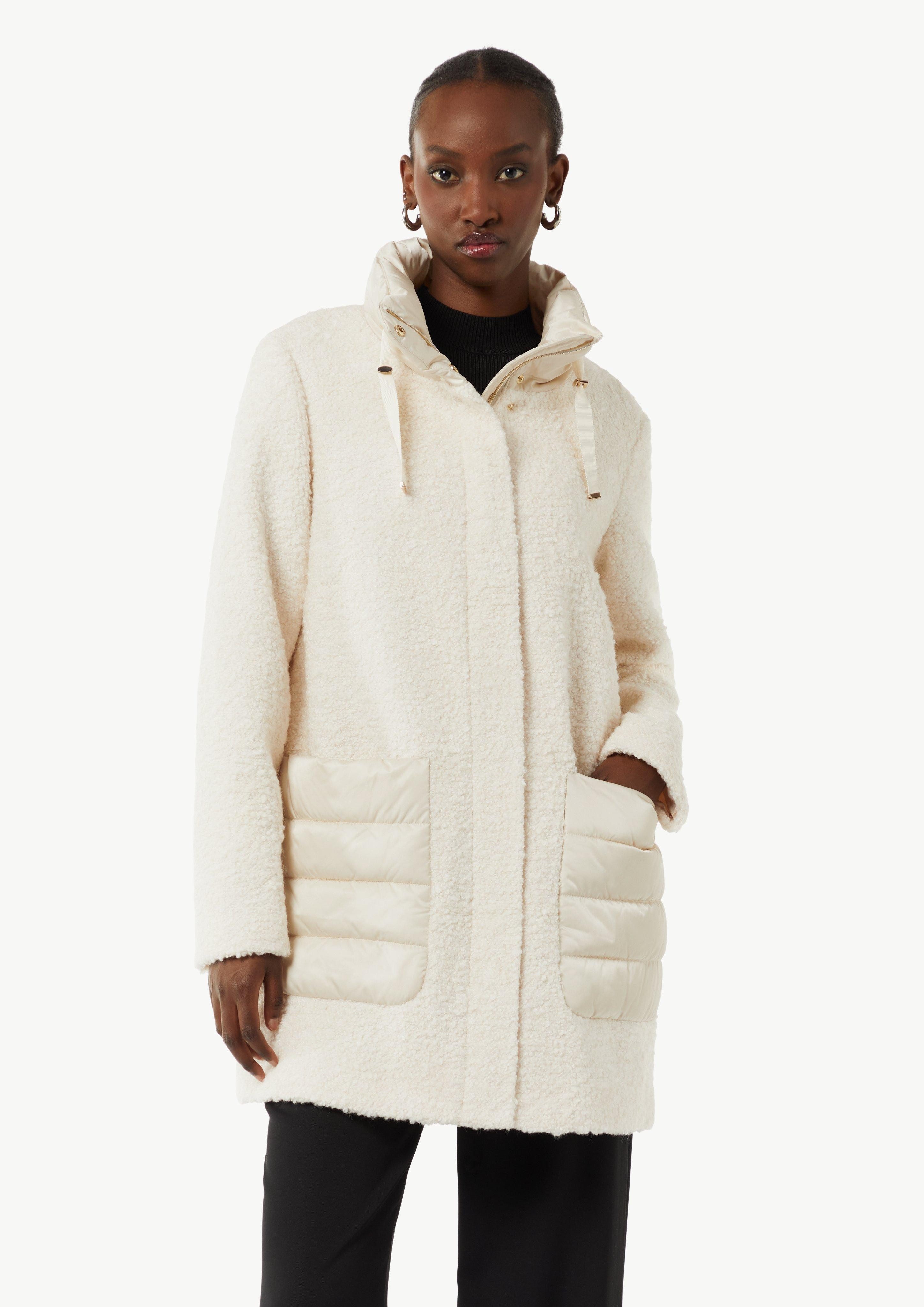 Comma Langmantel Mantel aus Bouclé-Satin-Mix günstig online kaufen