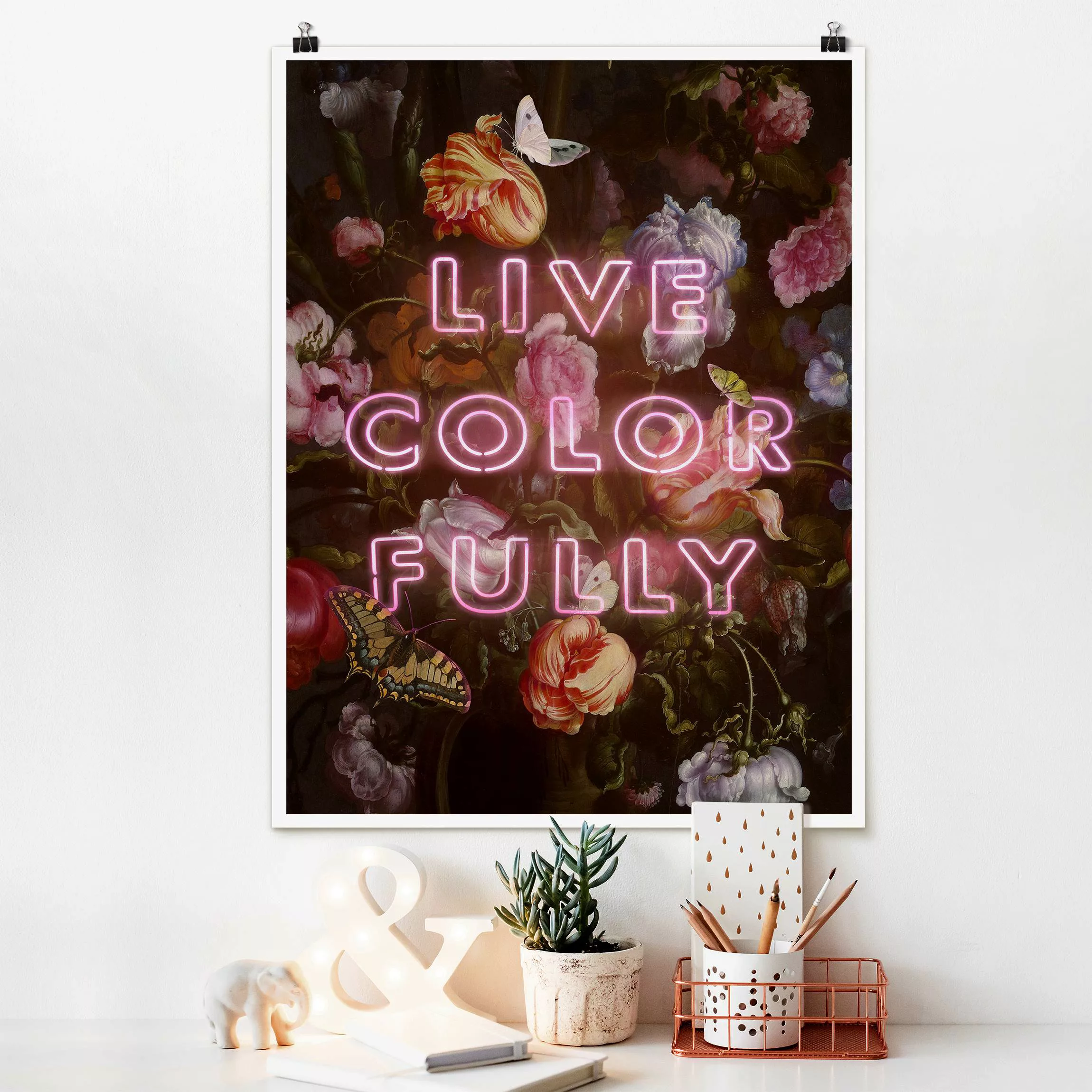 Poster Blumen - Hochformat Live Color Fully günstig online kaufen