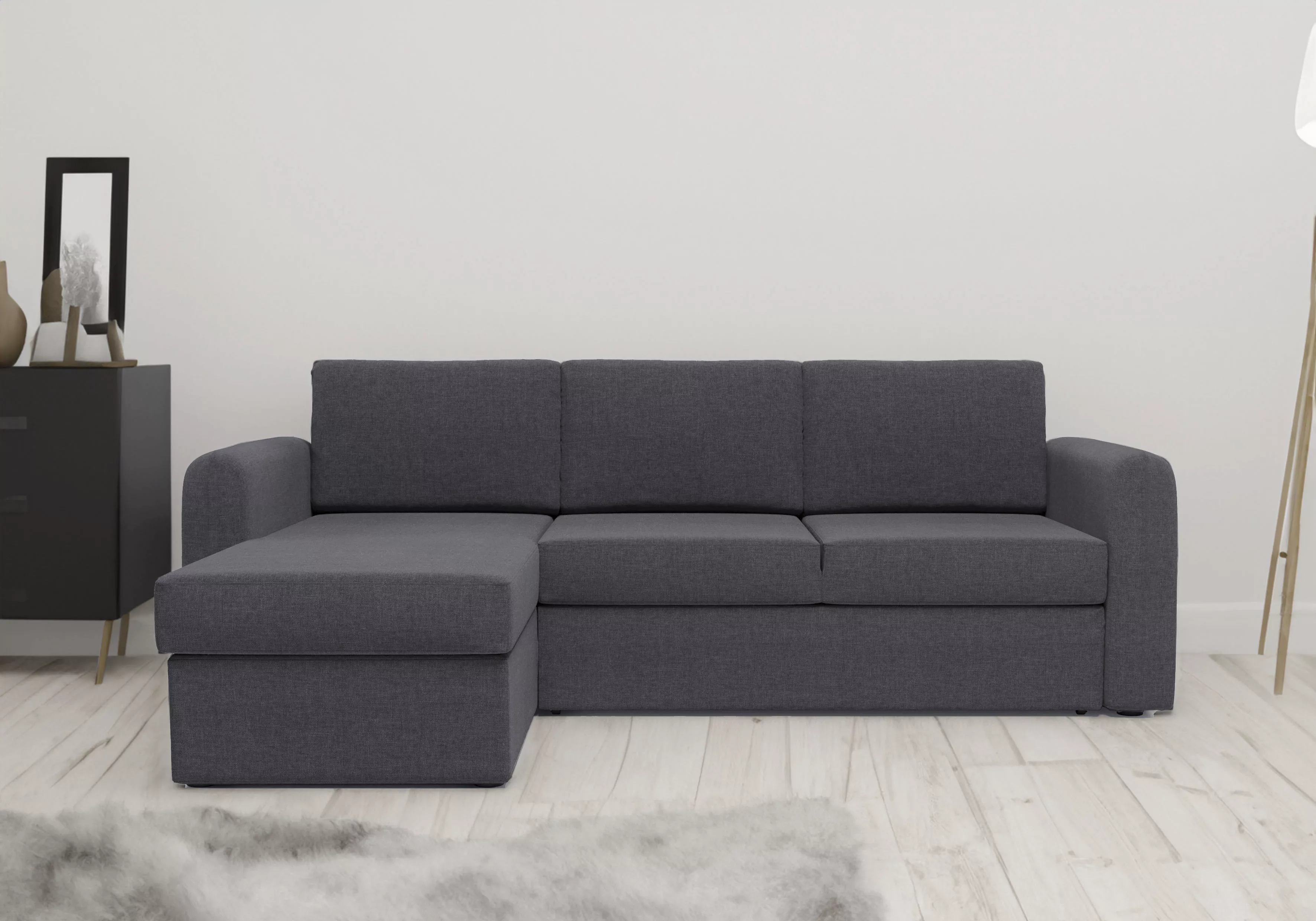 Home affaire Ecksofa "Delaware, Breite 223 cm, Webstoff fein, mit Stauraum" günstig online kaufen