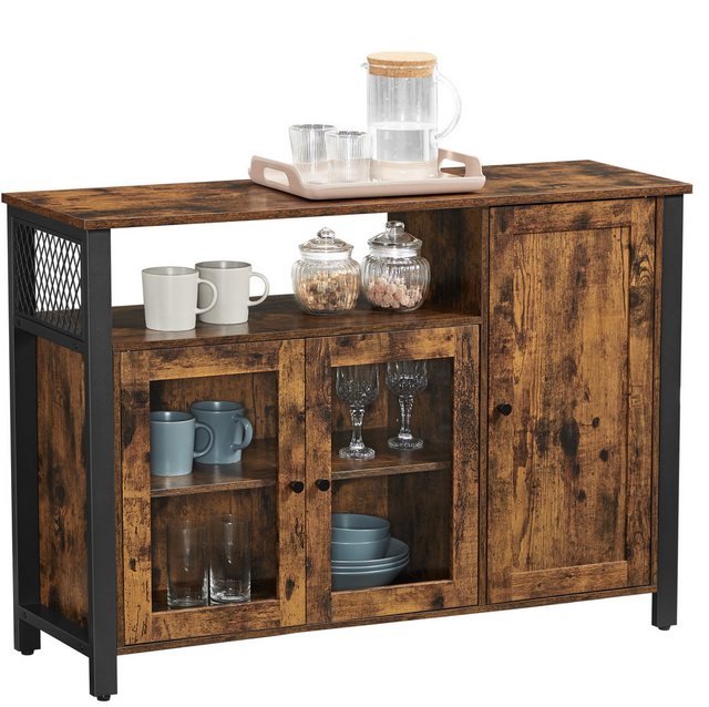 VASAGLE Buffet Küchenschrank Kommode, 110 x 33 x 75 cm, mit 3 Türen günstig online kaufen