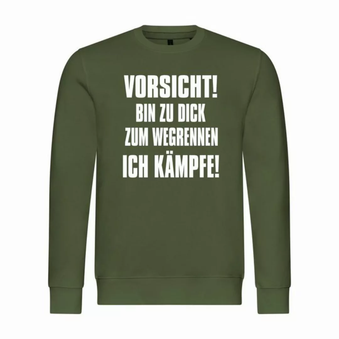 deinshirt Rundhalspullover Herren Pullover Vorsicht bin zu dick zum wegrenn günstig online kaufen