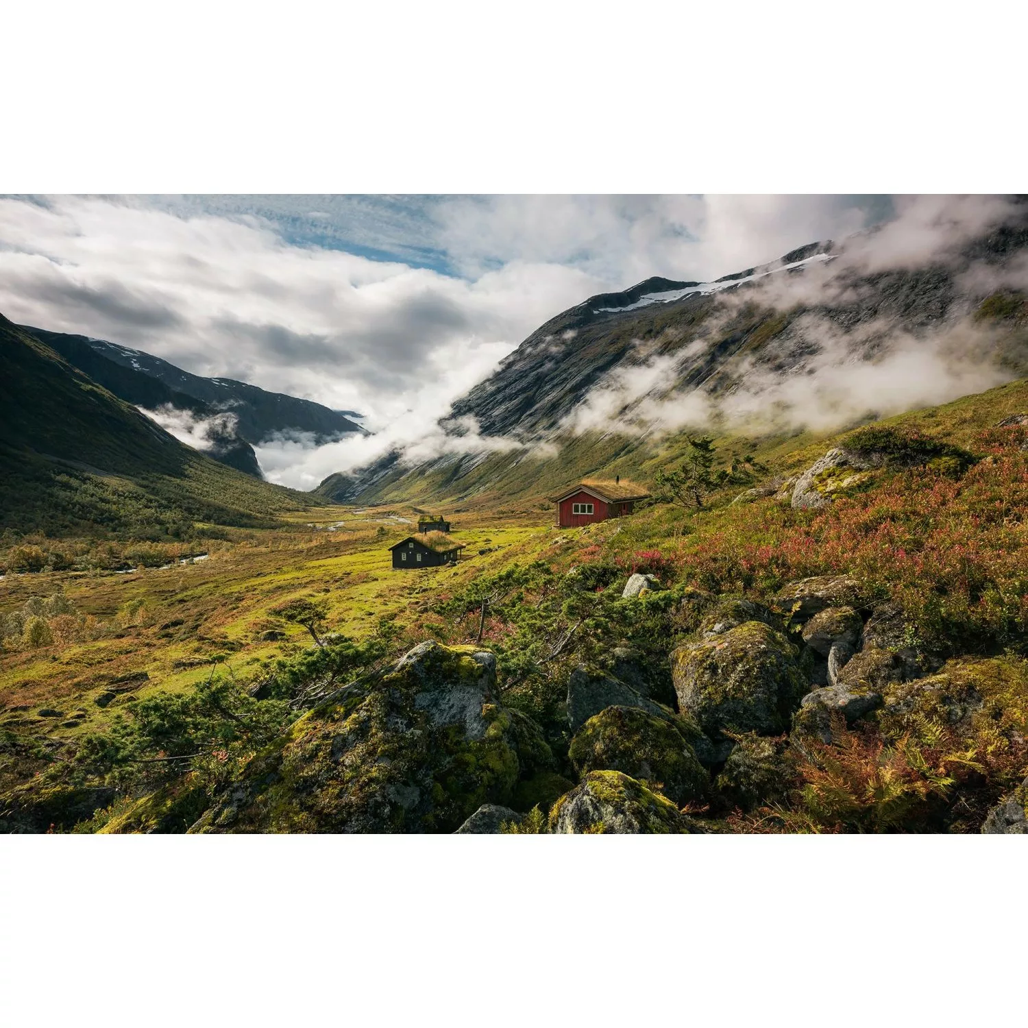 Sanders & Sanders Fototapete Landschaft Grün und Weiß 450 x 280 cm 612659 günstig online kaufen