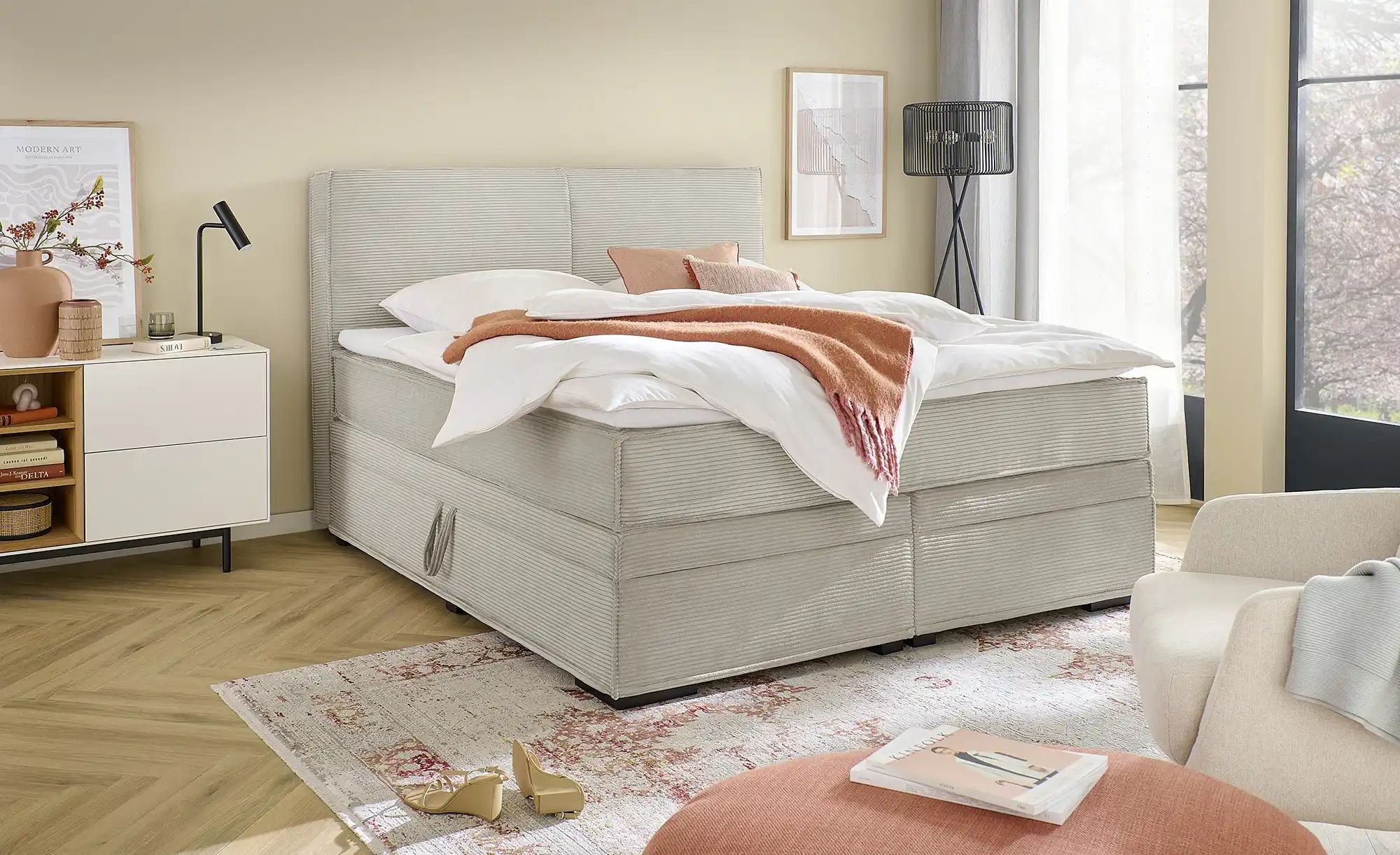 Boxi Boxspringbett mit Bettkasten Boxi Urban ¦ beige ¦ Maße (cm): B: 180 H: günstig online kaufen