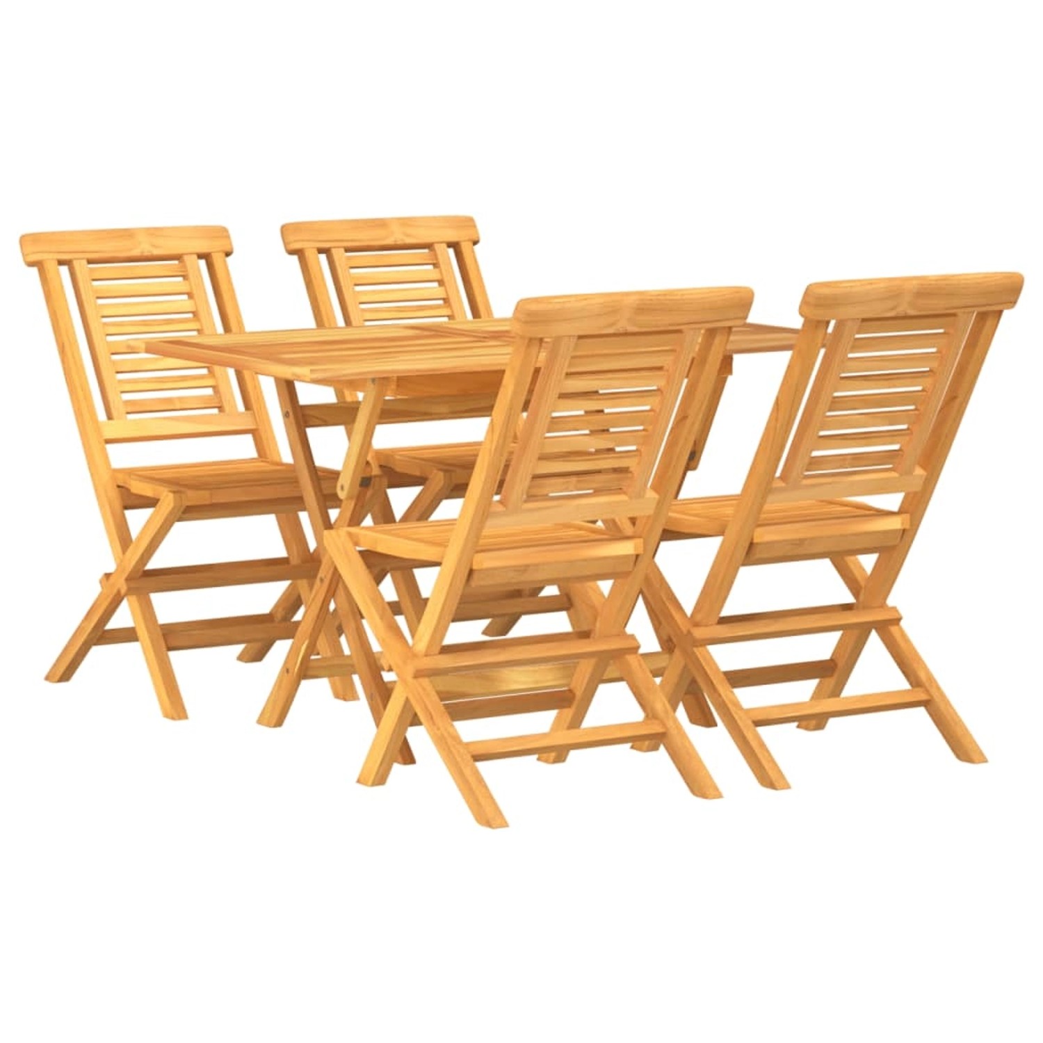 Vidaxl 5-tlg. Garten-essgruppe Massivholz Teak günstig online kaufen