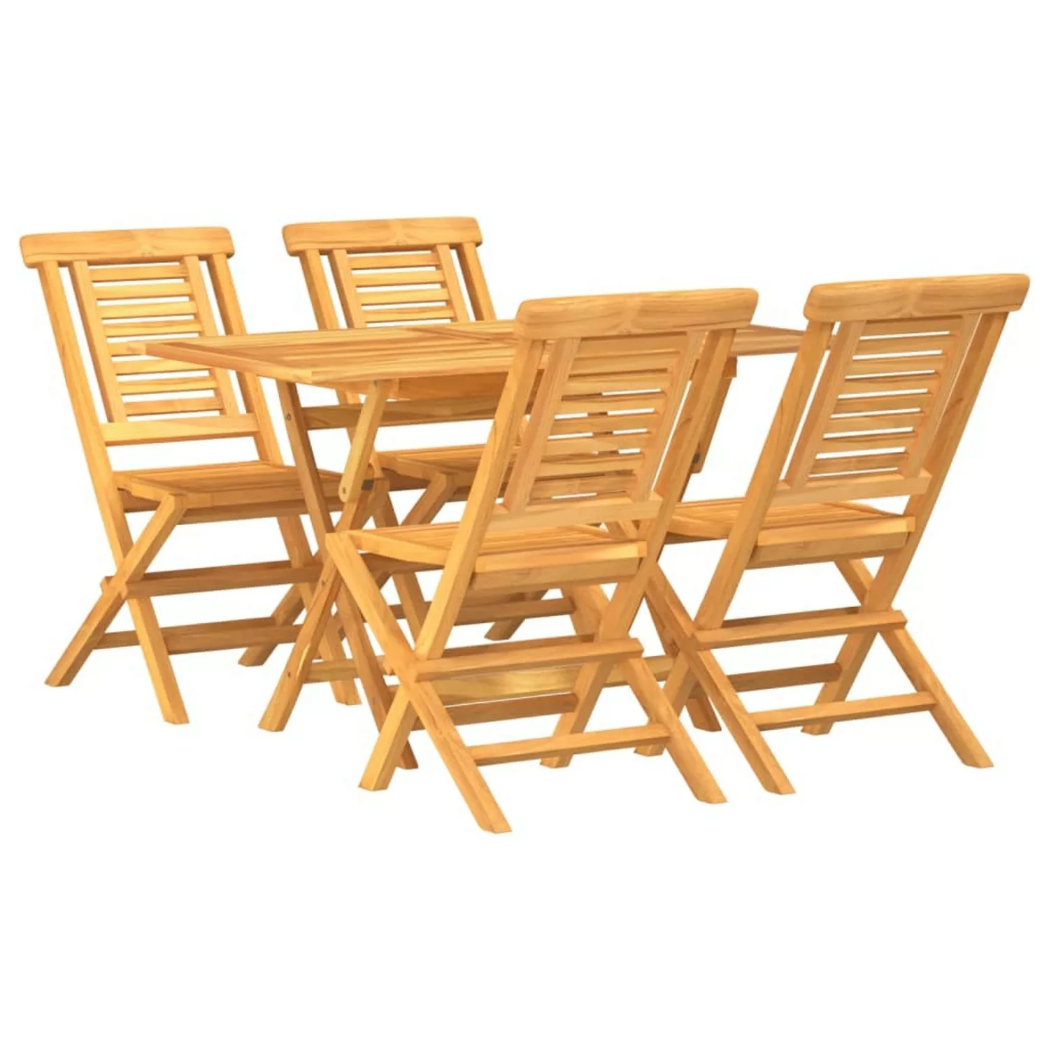 Vidaxl 5-tlg. Garten-essgruppe Massivholz Teak günstig online kaufen