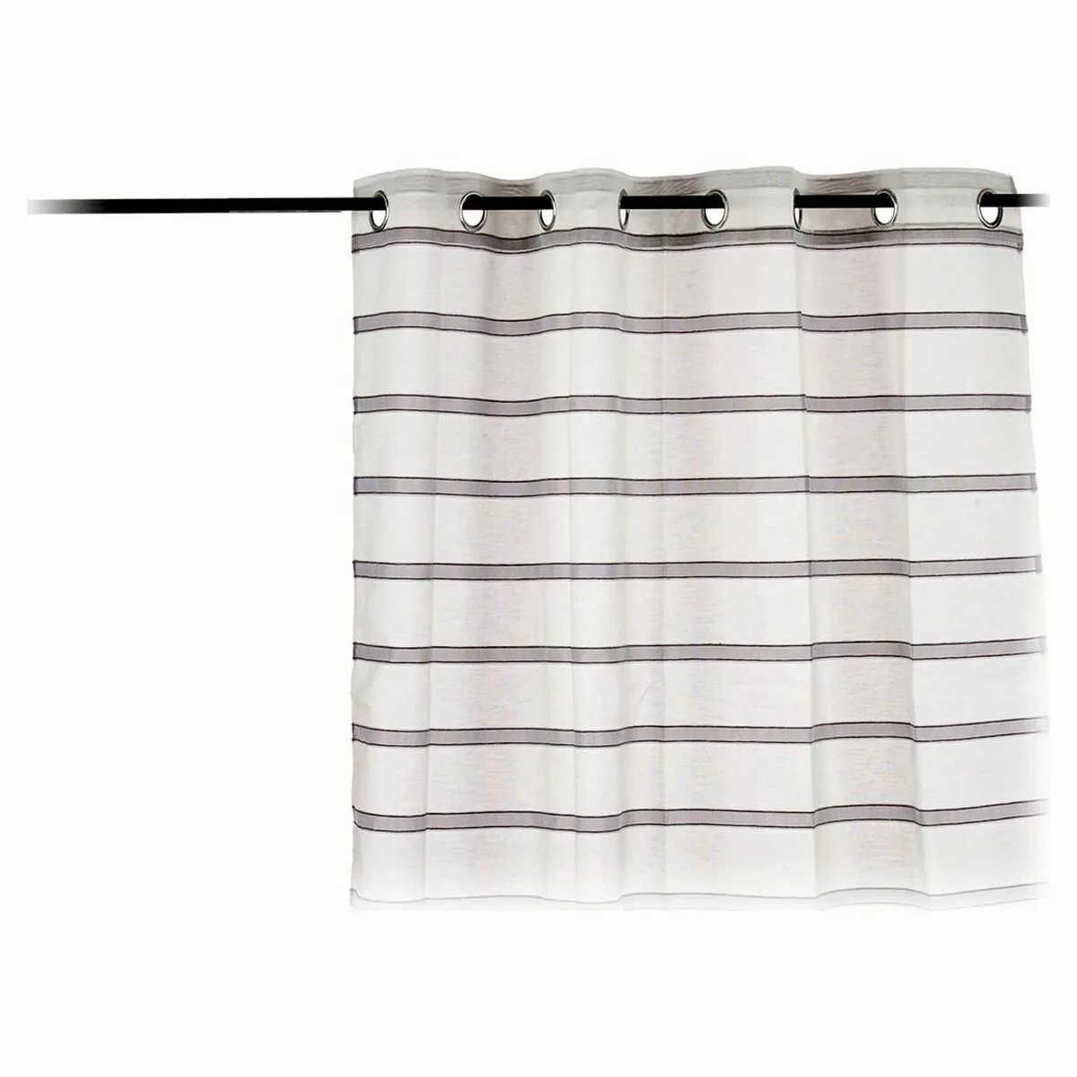 Vorhang Visillo Streifen Grau Polyester (140 X 260 Cm) günstig online kaufen