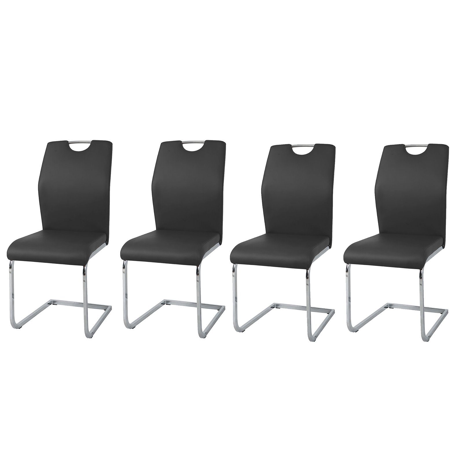 HTI-Line Freischwinger Schwingstuhl 4er-Set Nelly Schwarz günstig online kaufen