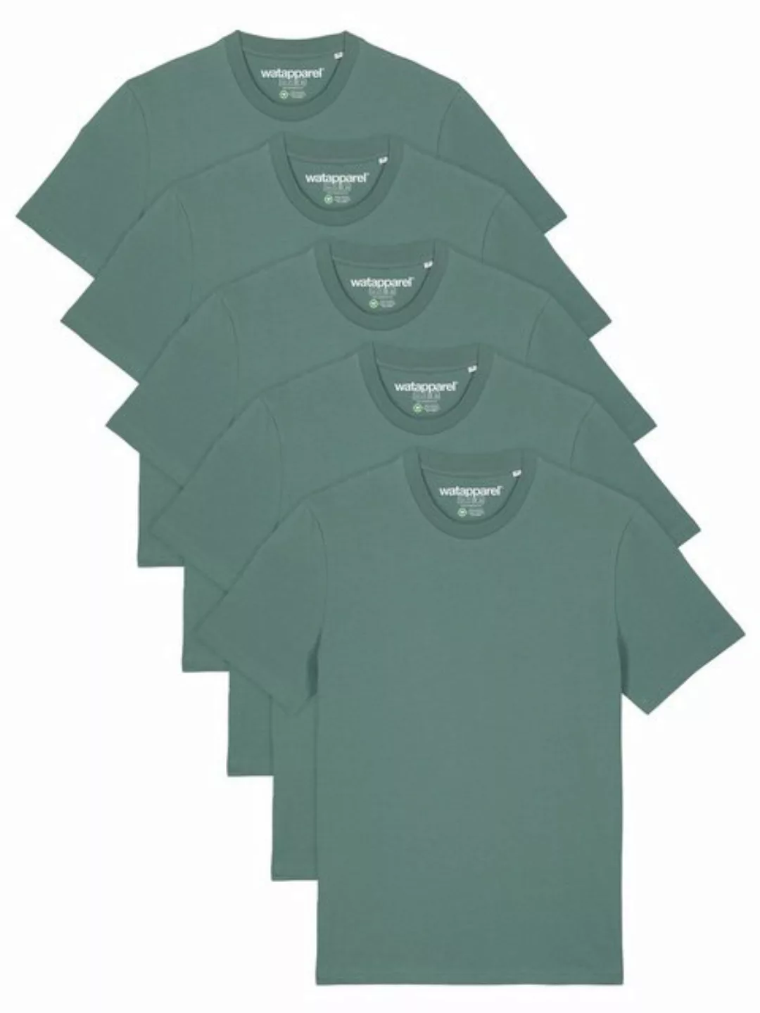 wat? Apparel T-Shirt 5er Multipack Bio Basic T-Shirt Green Bay günstig online kaufen