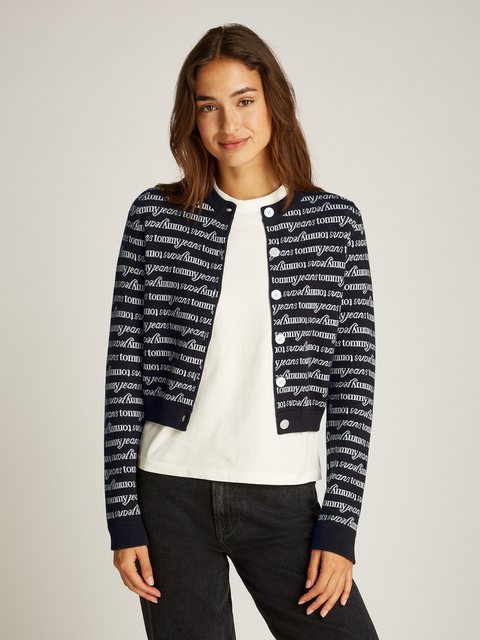 Tommy Jeans Strickjacke TJW CRP SCRIPT AOP CARDIGAN mit Allover-Label-Muste günstig online kaufen