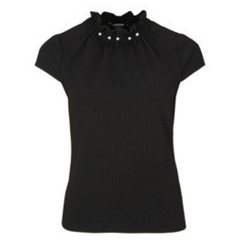 Comma  Blusen Rundhals T-Shirt für Damen in schwarz günstig online kaufen