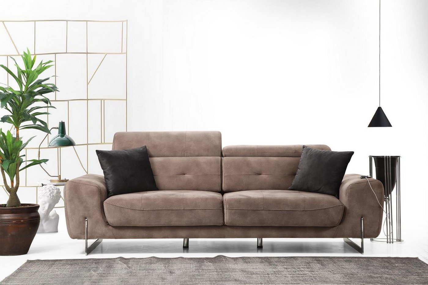 Xlmoebel 3-Sitzer Modernes Design Luxus Textil Drei-Sitzer Sofa Sitzmöbel C günstig online kaufen