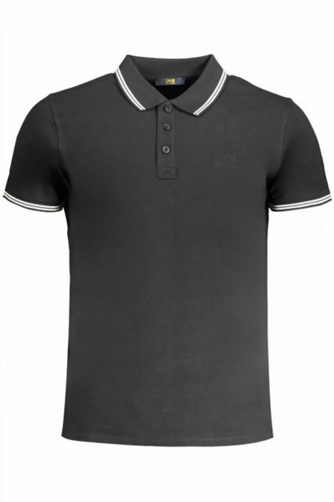 Cavalli Class Poloshirt Elegantes Herrenkurzarm-Poloshirt in Schwarz mit günstig online kaufen