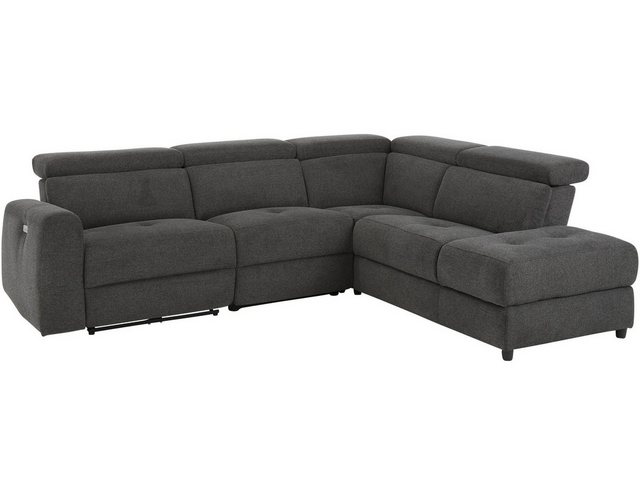 loft24 Ecksofa Carla, Sofa, Couch mit Recamiere, Relaxfunktion, Lederoptik günstig online kaufen