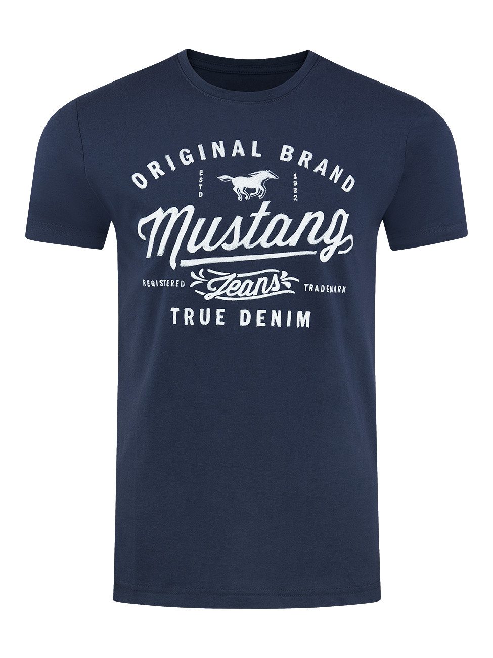 MUSTANG T-Shirt Herren Printshirt Regular Fit günstig online kaufen