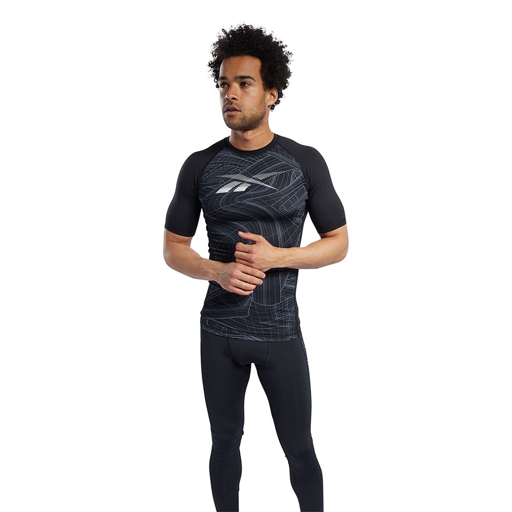 Reebok Training Supply Aop Compression Kurzärmeliges T-shirt S Black günstig online kaufen