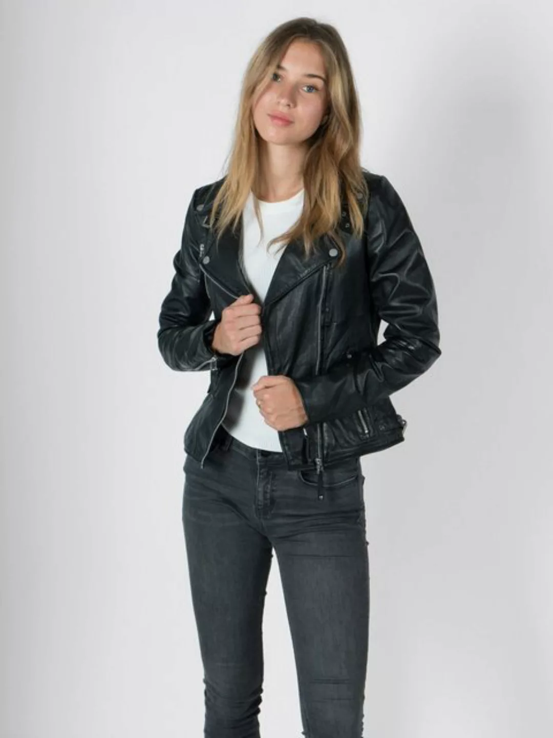 Freaky Nation Lederjacke Biker Princess Echtleder, Tailliert, Asymmetrische günstig online kaufen