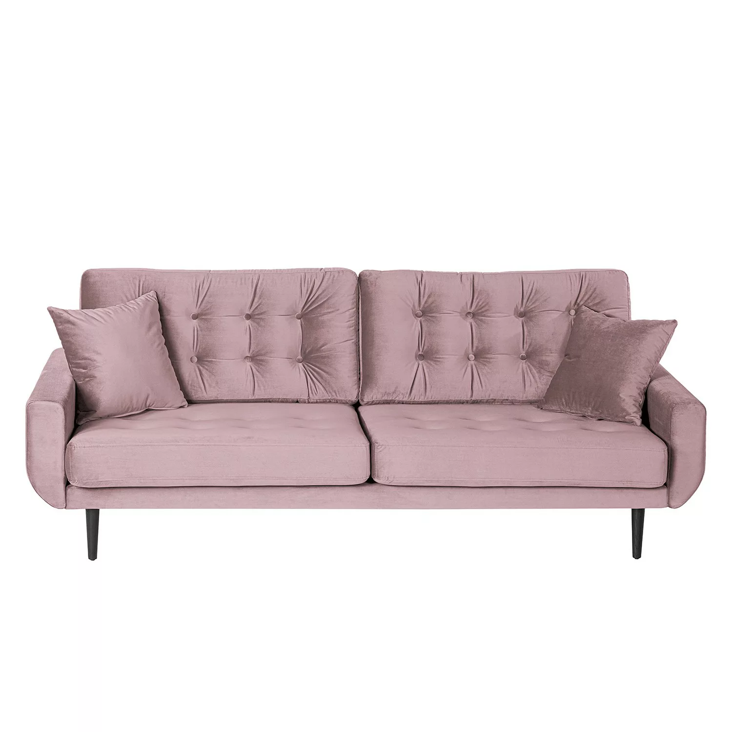 home24 Norrwood Sofa Vaise I 3-Sitzer Mauve Samt 214x83x90 cm günstig online kaufen