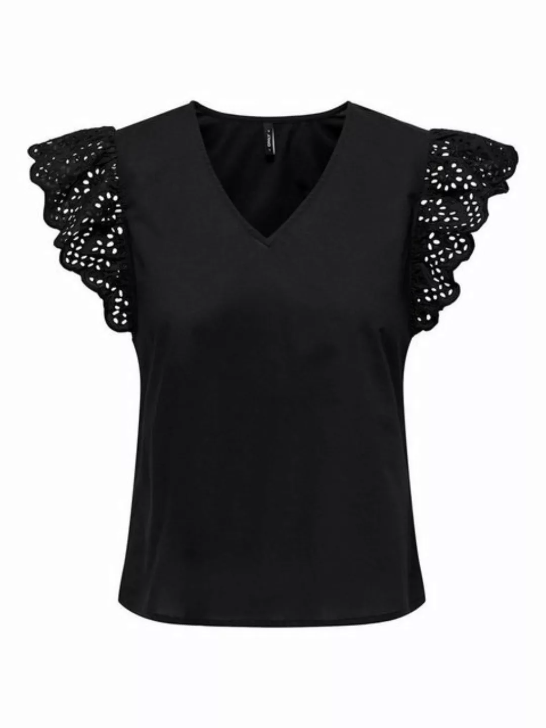 ONLY V-Shirt ONLLOU EMB S/S FRILL TOP PTM günstig online kaufen