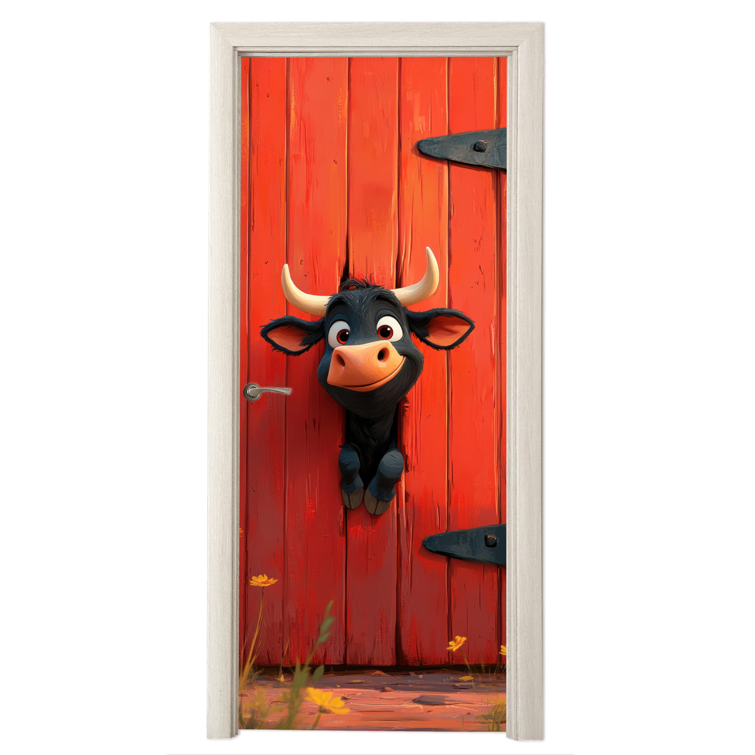 MuchoWow Türtapete Stier - Rot - günstig online kaufen