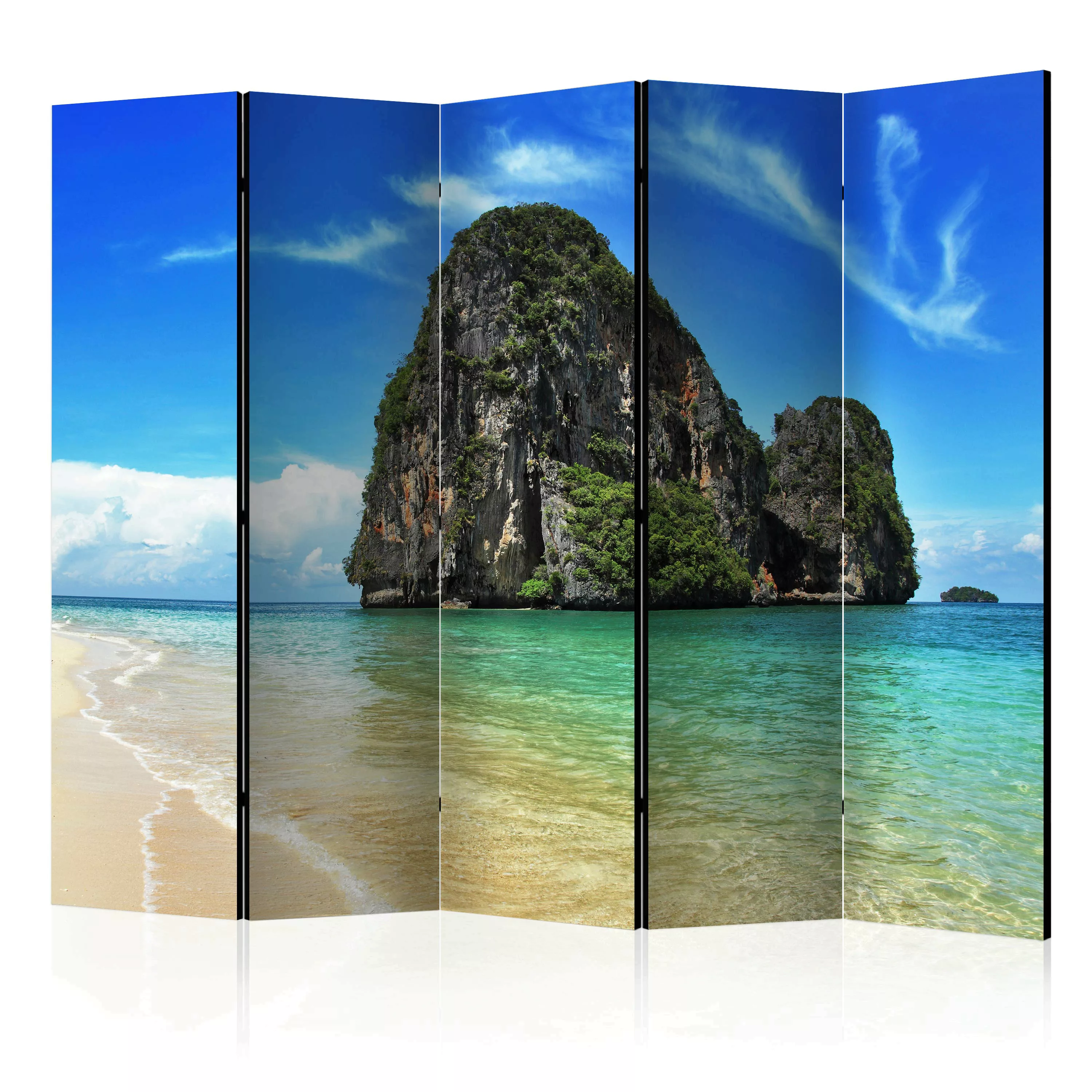 5-teiliges Paravent - Exotic Landscape In Thailand, Railay Beach Ii [room günstig online kaufen