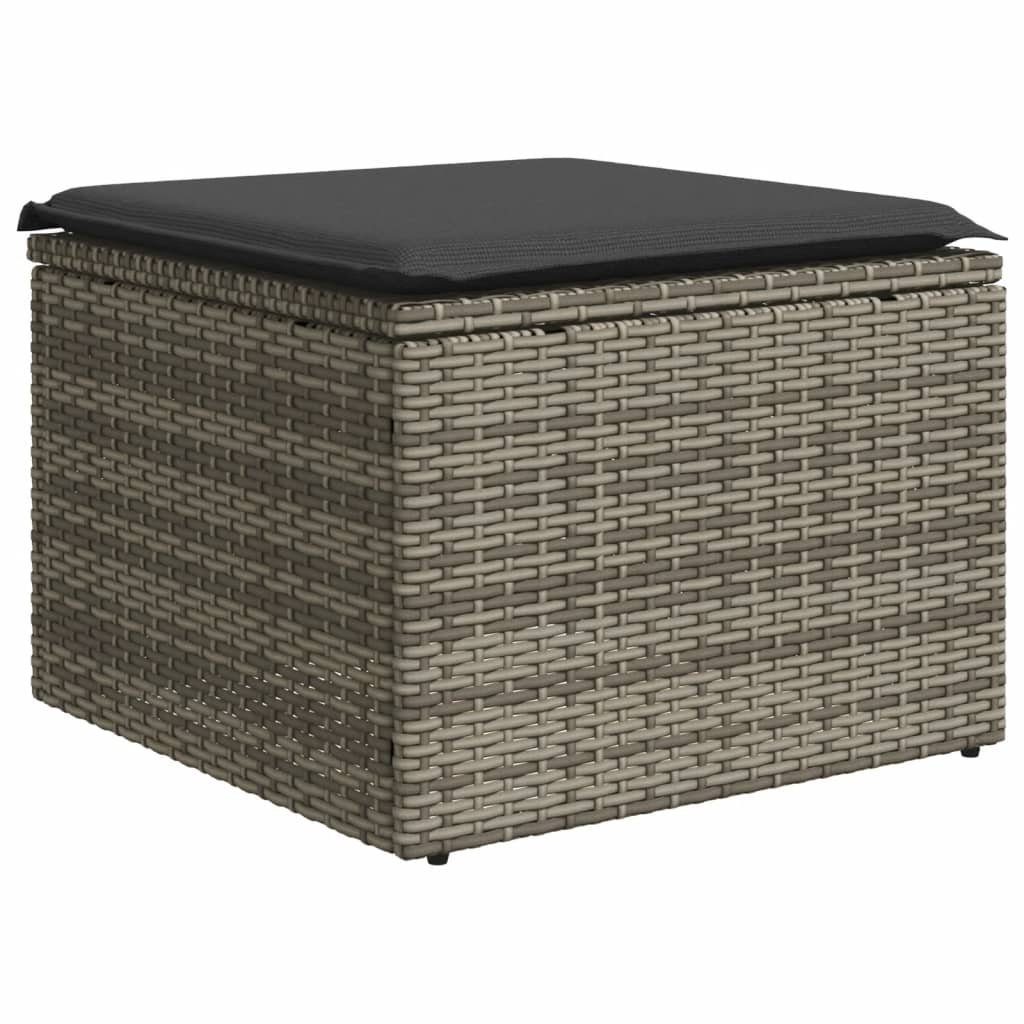 vidaXL Hocker Gartenhocker mit Kissen Grau günstig online kaufen