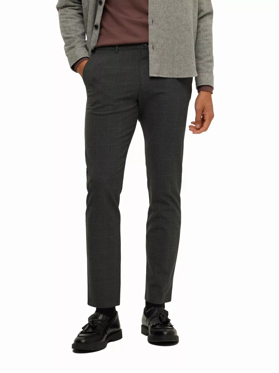 Selected Homme Herren Chino Hose SLHSLIM-ROBERT DES FLEX 175 - Slim Fit Gra günstig online kaufen