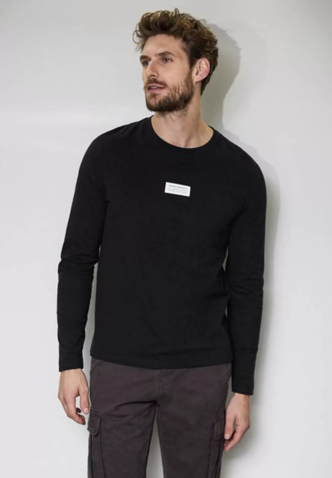 STREET ONE MEN Langarmshirt aus reiner Baumwolle günstig online kaufen