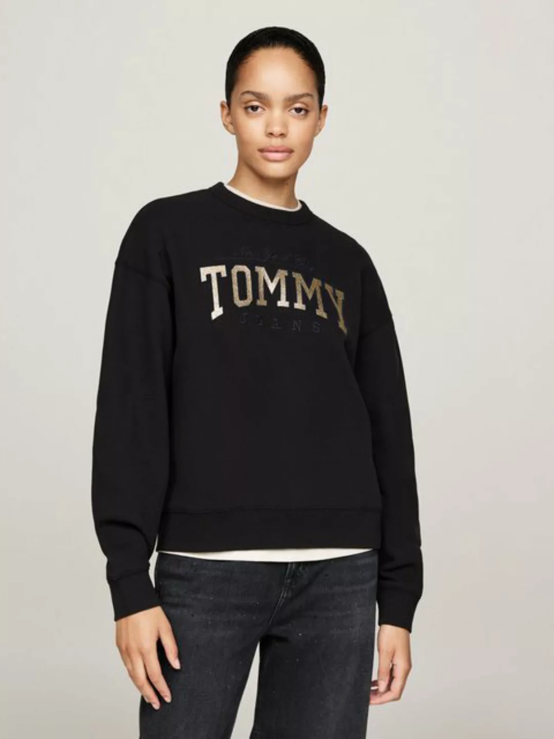 Tommy Jeans Sweatshirt, mit glänzendem Logo günstig online kaufen