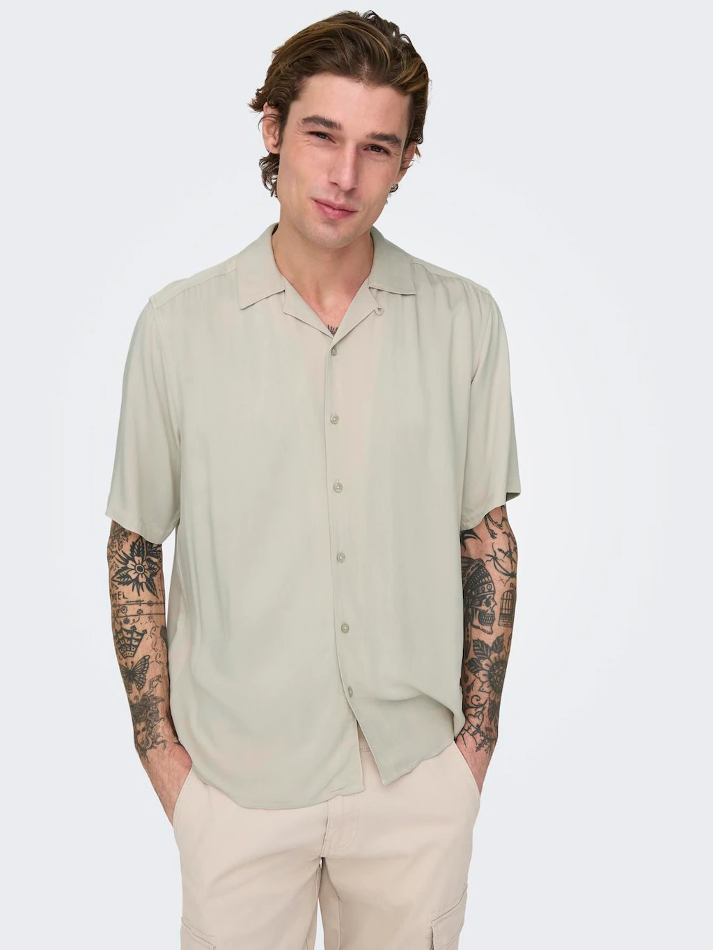 ONLY & SONS Kurzarmhemd "ONSDASH LIFE REG VISC RES SS SHIRT" günstig online kaufen